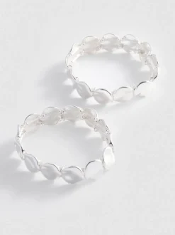 Pack de 2 pulseras de metal martillado