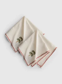 Pack de 2 servilletas de tela bordadas