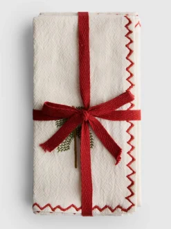 Pack de 2 servilletas de tela bordadas