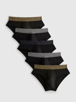 Pack de 5 slips con cintura geométrica