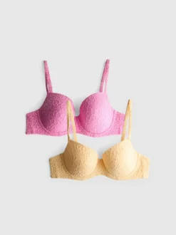 Pack de 2 sujetadores de malla floral, A-D
