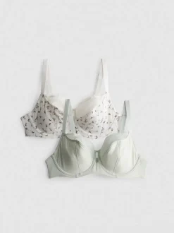 Pack de 2 sujetadores estampados con aros, copas D-H