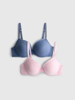 Pack de 2 sujetadores push-up con lunares, copas A-D