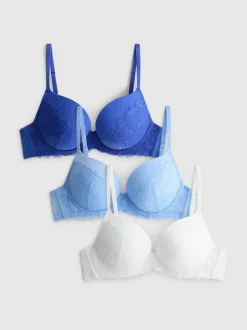 Pack de 3 sujetadores push-up de encaje, copas A-E