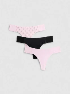 Pack de 3 tangas bandeau de encaje de microfibra