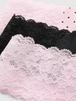 Pack de 3 tangas bandeau de encaje de microfibra