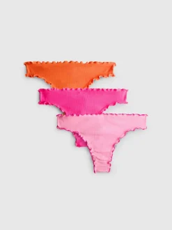 Pack de 3 tangas con volantes sin costuras