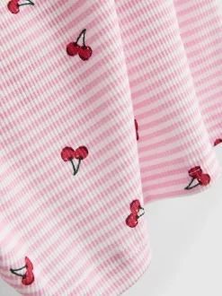 Pantalón corto de pijama acanalado con estampado