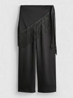 Pantalón satinado con detalle de pañuelo