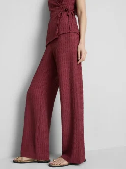 Pantalones anchos con efecto fruncido