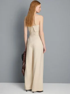 Pantalones anchos texturizados con pinzas