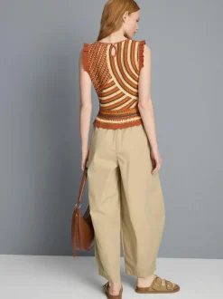 Pantalones bombachos con pinzas de tacto suave
