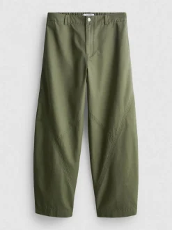 Pantalones cocoon de lona de algodón