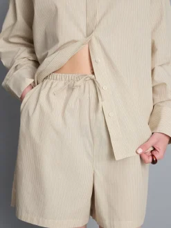 Pantalones cortos a rayas de popelina de algodón