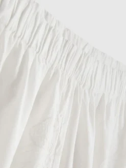 Pantalones cortos bordados con flores de algodón
