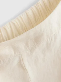 Pantalones cortos bordados con flores de algodón