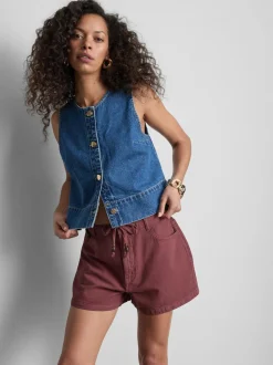 Pantalones cortos con cordón de ajuste con cuentas