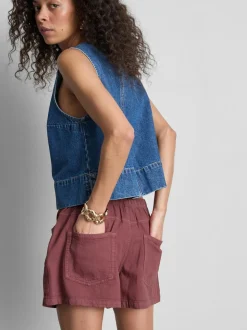 Pantalones cortos con cordón de ajuste con cuentas