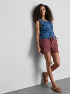 Pantalones cortos con cordón de ajuste con cuentas