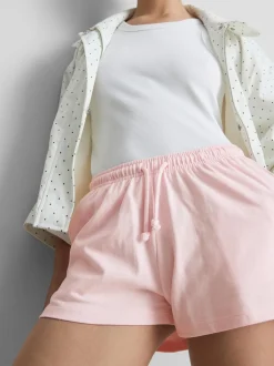 Pantalones cortos de algodón con cordón de ajuste