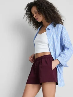 Pantalones cortos de algodón con cordón de ajuste