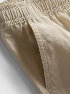 Pantalones cortos de lino con cordón de ajuste
