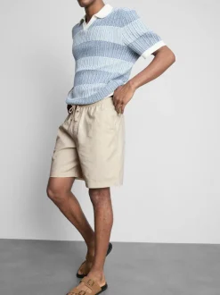 Pantalones cortos de lino con cordón de ajuste