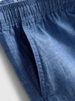 Pantalones cortos de lino con cordón de ajuste