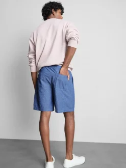 Pantalones cortos de lino con cordón de ajuste