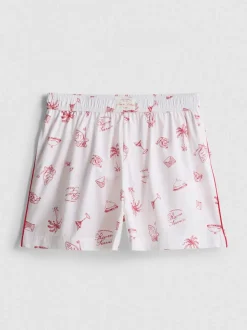 Pantalones cortos de pijama de algodón estampados
