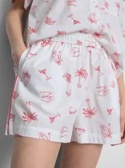 Pantalones cortos de pijama de algodón estampados