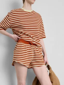 Pantalones cortos de punto de rayas con algodón