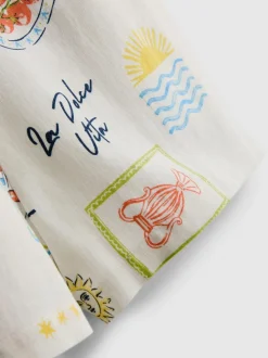 Pantalones cortos holgados estampados de algodón