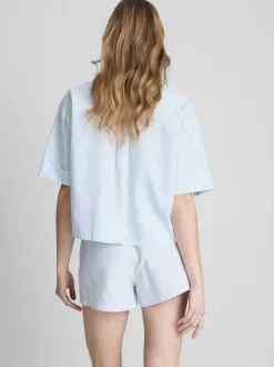 Pantalones cortos Oxford de talle alto a rayas