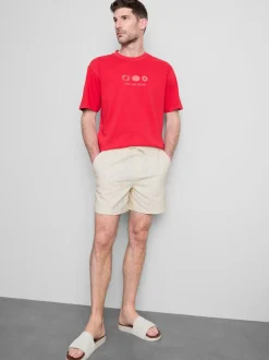 Pantalones cortos texturizados con cordón de ajuste