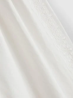 Pantalones de algodón anchos con detalle bordado