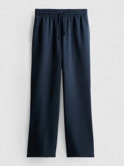 Pantalones de chándal rectos en mezcla de algodón