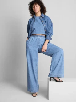 Pantalones de chándal vaqueros de algodón anchos