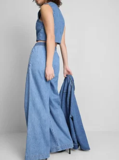 Pantalones de chándal vaqueros de algodón anchos