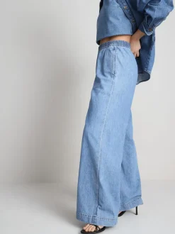 Pantalones de chándal vaqueros de algodón anchos