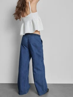 Pantalones de chándal vaqueros de algodón anchos