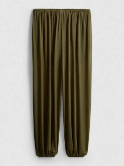 Pantalones de malla de punto con bajos ajustados
