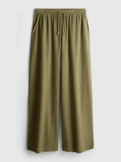 Pantalones de pernera ancha con efecto arrugado