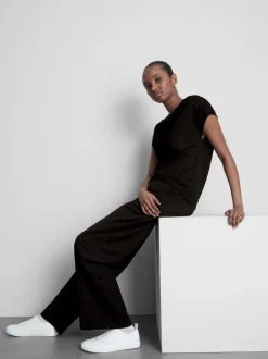 Pantalones de pernera ancha con textura