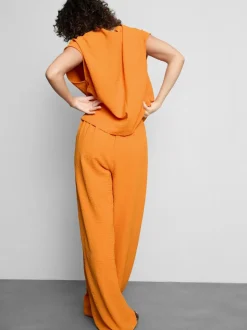 Pantalones de pernera ancha con cintura elástica