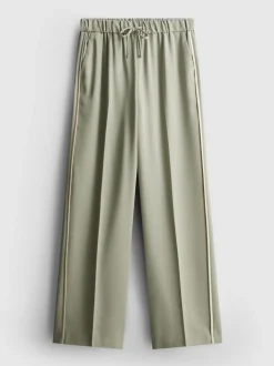Pantalones de pernera ancha con rayas laterales
