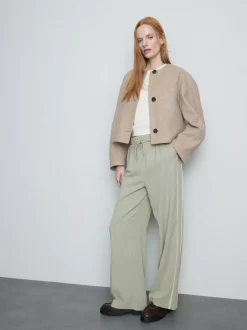 Pantalones de pernera ancha con rayas laterales