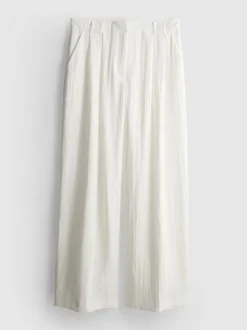 Pantalones de pernera ancha con textura