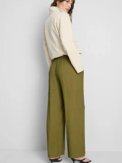 Pantalones de pernera ancha con efecto arrugado