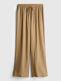 Pantalones de pernera ancha con efecto arrugado
